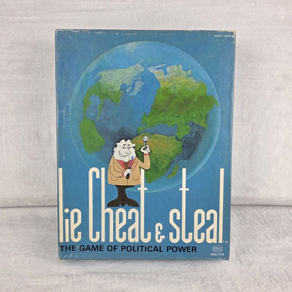 Vintage 1971 Lie Cheat & Steal Board Game Reiss COMPLETE Political Game